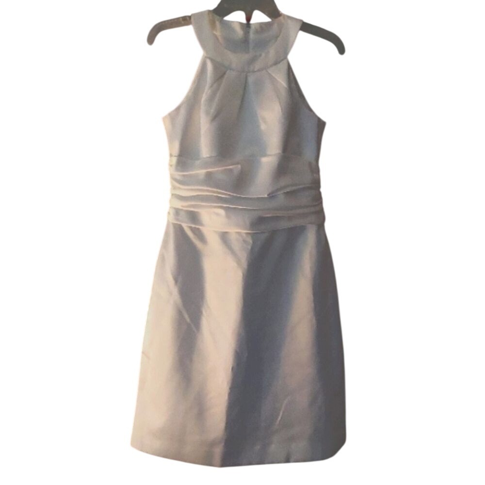 David's Bridal White Formal High Neck Dress‎ Size 6